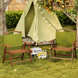 محمول مع كرسي مريح مسند ظهر موديل جديد شائع لتناول الطعام في المنزل والتخييم في الصيف مصنوع من الخيزران - Product Image 2