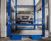 Lève-voiture hydraulique à quatre poteaux pour garage privé, gain de place |   Équipement de stationnement vertical durable