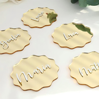 Marque-places personnalisés en acrylique avec impression UV, découpés en forme de vague, pour mariage, nommes de table, organisation des places de fête