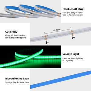 Tira de LED COB RGB de alta densidad sin puntos, suave, 576 LED/m, 24V, IP20 - Product Image 4