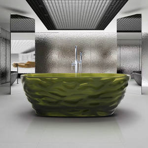 Baignoire autoportante <span class=keywords><strong>en</strong></span> <span class=keywords><strong>pierre</strong></span> artificielle C6M, style <span class=keywords><strong>japonais</strong></span>, ondulation d'eau, monobloc, ovale, intelligente, pour hôtel - Product Image 6