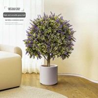 Pita Perekat Lavender Buatan untuk Tanaman Pot 100-200cm, Dekorasi Rumah, Halaman, Pusat Perbelanjaan, Kotak Bunga