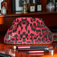 Sac de Soirée Rose à Paillettes Imprimé Léopard 2026 pour Femme – Pochette Tendance pour Fête et Mariage, Étui à Rouge à Lèvres, Sac à Main Femme