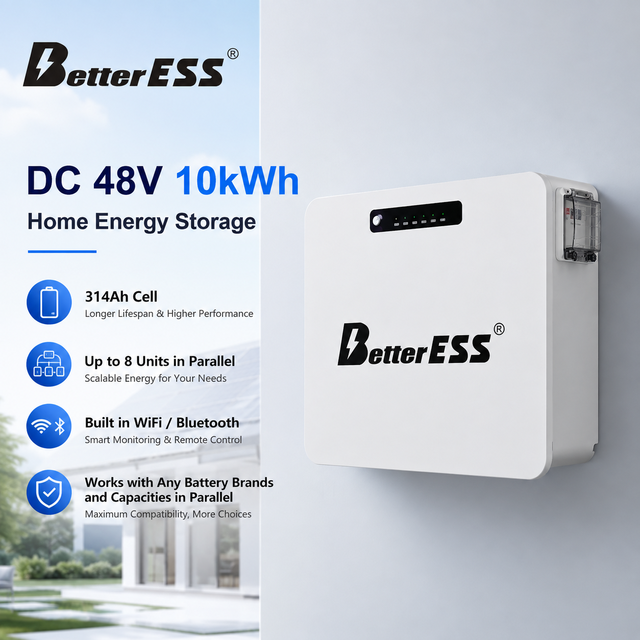 Wall Mount 48V 314Ah 10kWh Lifepo4 Battery Pack Home Energy Storage Battery with WiFi/BT Support Any Brand/Capacity in Parallel
