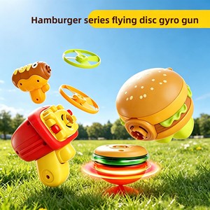 <span class=keywords><strong>Pistolet</strong></span> <span class=keywords><strong>Lanceur</strong></span> de Toupies Hamburger 2-en-1 avec Lumière LED, Gyroscope, Soucoupe Volante, Jouet de Combat Extérieur en Plastique ABS Dragonfly pour Enfants - Product Image 3