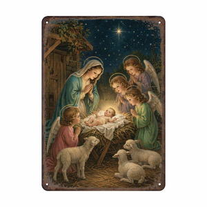Targa in Metallo Impermeabile con Stampa Personalizzata, Aspetto Vintage, per Decorazione da Parete in Ufficio, Negozio, Natale, Casa, Chiesa - Product Image 1