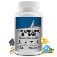 Zinc Magnésium B6 + Bore Formule Premium OEM Marque Privée Vente en Gros 120 Capsules Végétales pour le Soutien Musculaire, du Sommeil, du Cœur et du Système Immunitaire