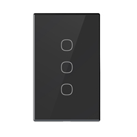 SONOFF T6 120 Interruptor de Pared Táctil Inteligente TX Gen2 Matter de 1/2/3 Gang, Negro, con Modo de Relé Desmontable, Interruptor Nocturno, Compatible con Alexa y Apple Home