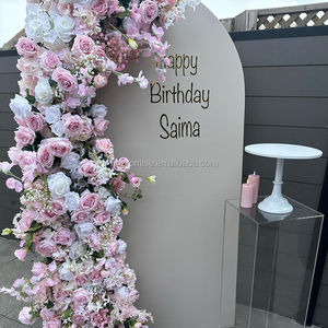 Janji dekorasi pernikahan luar ruangan pelari bunga merah muda buatan sutra panjang - Product Image 4