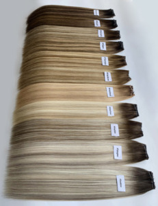 Extensiones de cabello Remy invisibles alineadas con cutícula europea de fábrica al por mayor trama única teñida para un color personalizado - Product Image 2