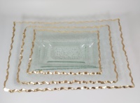 Plaque de chargement en verre fait à la main, rectangle, couleur or, vente en gros, 50 pièces
