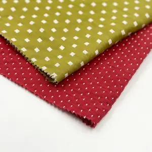 Woven 140gsm polka dot pattern check jacquard texture double gauze solid two-tone yarn dyed cotton dobby fabric