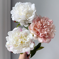 Bunga Peony Real Touch Realistis Buatan, Kepala Besar untuk Dekorasi Rumah dan Pernikahan, Bunga Palsu Grosir