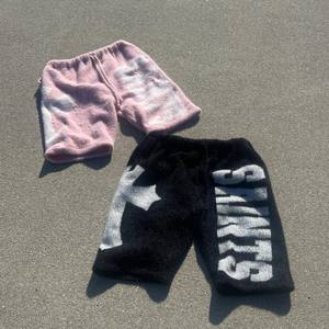 Shorts en mohair unisexe personnalisés, imprimés, amples, sous le genou, avec cordon de serrage, style streetwear, en tricot moelleux <span class=keywords><strong>et</strong></span> duveteux - Product Image 3