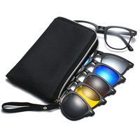Lunettes de soleil polarisées magnétiques à clip interchangeables 5 en 1 à la mode