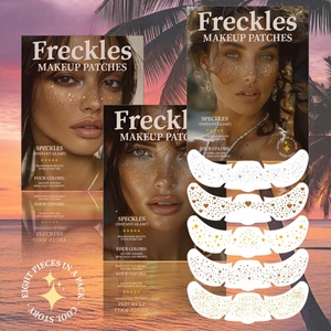 Pegatinas de Tatuajes Temporales Metálicos con Purpurina para Cuerpo y Rostro, Parches de Maquillaje Impermeables para Fiestas y Festivales - Product Image 1