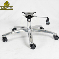 Base de chaise de bureau en alliage d'aluminium poli de haute qualité avec roulettes et mécanisme d'inclinaison rotatif à cinq griffes