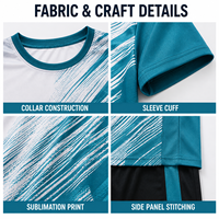 Ensemble maillot et short de football personnalisé pour jeunes, texture diagonale, impression par sublimation, uniforme sportif pour matchs et entraînements des équipes juniors