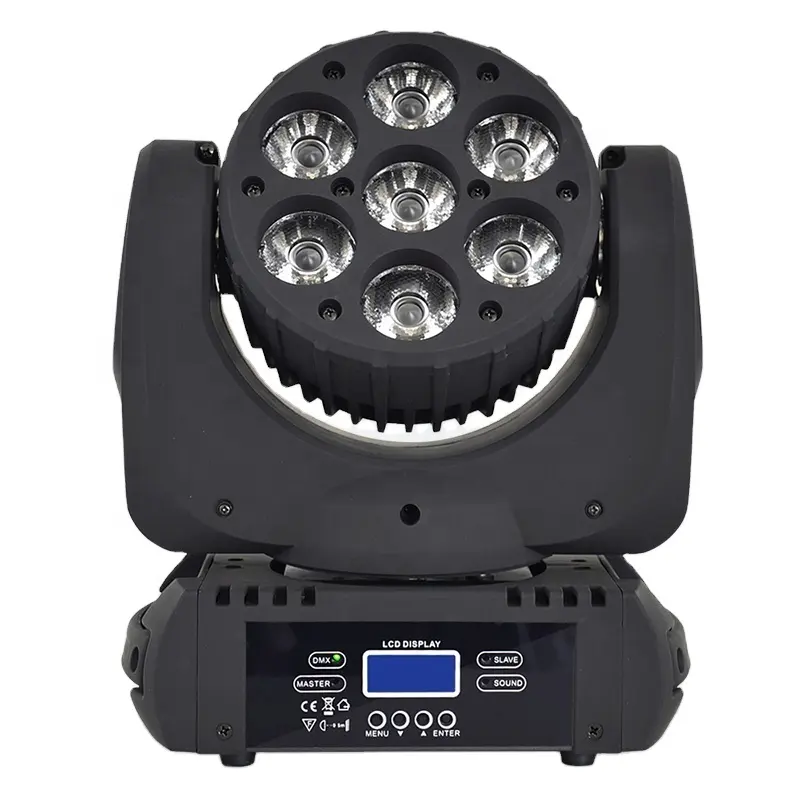 Foco Led RGBW 4 en 1 para iluminación de escenario, luz de cabeza móvil profesional de 7x12W con DMX, equipo de DJ