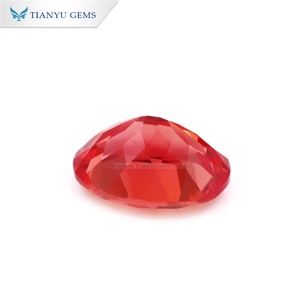 Tianyu hình bầu dục rực rỡ cắt tốt lửa sáng bóng phòng thí nghiệm phát triển thô tối padparadsha Sapphire tổng hợp đá quý giá mỗi Carat - Product Image 4