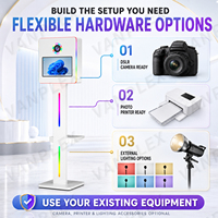 Photomaton portable 15,6 pouces avec écran tactile carré, impression instantanée, lumière RGB, GIF Boomerang pour mariage, fête, événement, location, OEM