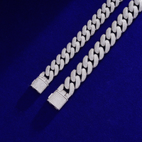 Chaîne cubaine 14MM Moissonite GRA Pass Diamond Tester Personnalisée Argent 925  Iced Out Hip Hop Bracelet cubain pour homme Chaîne à maillons