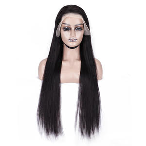 Perruque en cheveux humains Remy 13x4 avec dentelle frontale, densité 180%, texture Kinky Straight, bandeau intégré, douce, écologique, pré-bouclée, vente en gros sur mesure - Product Image 5