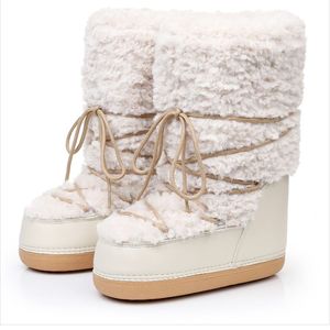 Botas de Nieve de Moda para Mujer, Estilo Ruso, con Forro de Piel Extraíble, Cálidas para Invierno - Product Image 1