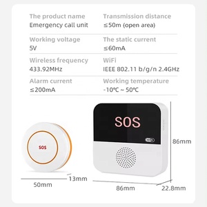 Tuya nhà thông minh người chăm sóc máy nhắn tin cho người già DC5V USB có thể thu phí SOS rơi cảnh báo cuộc gọi khẩn cấp nút hoảng loạn 433Mhz ABS <span class=keywords><strong>wifi</strong></span> ip - Product Image 6