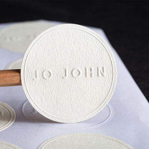 Custom Logo 3D <strong>Emboss</strong> Brand Design Self Adhesive Matte <strong>Textured</strong> Label <strong>Paper</strong> Boxes Seal Stickers Labels - Product Image 5