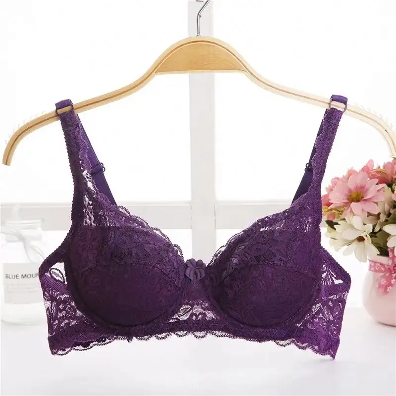 Bra for Women Big Thin cup Lace Summer Bra for Women Sexy Lingerie Underwire Cotton soft big size t shirt lady bra 32 34