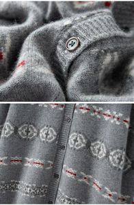 Suéter de punto retro con <span class=keywords><strong>cuello</strong></span> redondo, mezcla de lana y cachemira, jacquard, para <span class=keywords><strong>mujer</strong></span>, venta al por mayor, de fábrica de Mongolia Interior - Product Image 4
