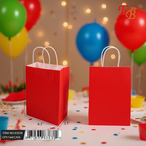 Sacchetto Regalo in Carta Rossa Eb 6.3X8.3X3.1 Pollici per Bomboniere all'Ingrosso - Product Image 2