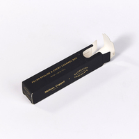 Emballage pliable en carton noir recyclable pour barres de céréales et noix, estampillé à chaud or, carton alimentaire sécurisé avec fond auto-verrouillant