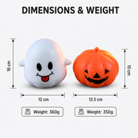 Jouet Squishy Citrouille Fantôme d'Halloween en TPR à Remontée Lente, Anti-Stress, Cadeau pour Fête