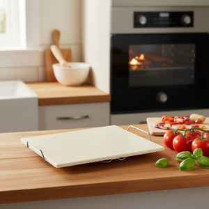 Piedra para pizza con asas metálicas para hornear en horno, utensilios para pizza - Product Image 3