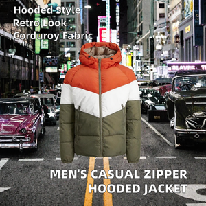 Chaqueta Bomber de Pana Vintage para Hombre, Teñido Liso, Acabado Impermeable de Secado Rápido - Product Image 2