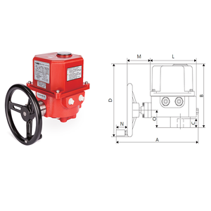 ไต้หวันบอลมีดประตูโลกหมุนแบบหมุนบอลวาล์วควบคุมด้วยมอเตอร์ไฟฟ้า DN32-DN80สำหรับขายส่ง - Product Image 5