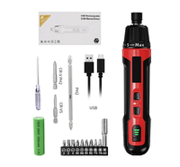 Meilleure vente Mini kit de tournevis électrique 4v 1500mAh Li-ion batterie alimentation USB Rechargeable sans fil jeu de tournevis