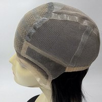 Perruque médicale pour l'alopécie, entièrement en silicone, nouée à la main, cheveux humains vierges européens, sans colle, antidérapante
