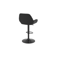 Tabouret de bar en cuir collé durable, accoudoirs incurvés, hauteur réglable, design pivotant avec repose-pieds pour bar intérieur, cuisine