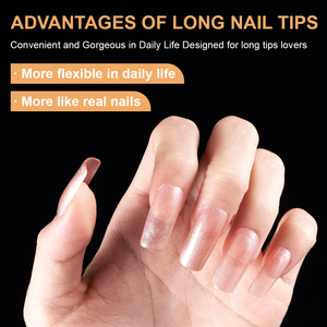 Venta al por Mayor de Puntas de Uñas Transparentes en Caja de 600 Piezas, Puntas de <span class=keywords><strong>Gel</strong></span> para Uñas, Cobertura Completa, Puntas de Uñas Postizas - Product Image 2