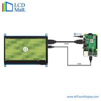7 inç TFT verici LCD yüksek parlaklık 1024*600 çözünürlük ahududu pi 3 için dokunmatik ile 800nits TFT LCD modülleri