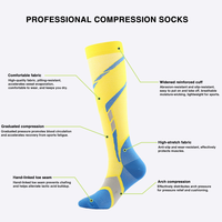 Chaussettes de compression montantes en nylon pour le sport et le cyclisme, personnalisables, 15-20 mmHg, 20-30 mmHg, unisexe, pour la course à pied, collection automne