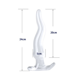 Plug <span class=keywords><strong>anal</strong></span> transparent unisexe extra-large en <span class=keywords><strong>cristal</strong></span>, masseur pour les fesses, jouet sexuel pour adultes pour femmes, tailles S, M, L, XL, XXL - Product Image 4