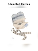 Vêtements de poupée personnalisés de 10 cm, série Puff, ensemble d'habits en peluche mignons avec chapeau, sac et sangle, OEM ODM en gros