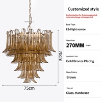 Lustre vintage français, éclairage de luxe pour salon, grand design moderne, paon, Murano, lampe suspendue pour chambre à coucher et salle à manger