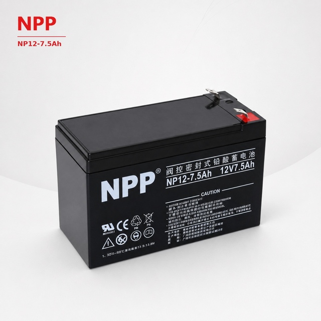 NPP NP12-7.5Ah Best Energy Storage Maintenance Free Rechargeable 12V 7.5Ah Sealed Lead Acid Battery 3-5 Year Cycle Life 90%