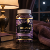Gummies de L-Théanine Marque Blanche OEM Saveur Personnalisée 60 Unités Complément Alimentaire Bien-être Quotidien Vente en Gros Fabricant