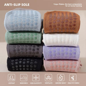 कस्टम 100% जैविक कपास चालक दल मोजे आरामदायक विरोधी पर्ची मोजे सहज विरोधी पर्ची ग्रिप सिलिकॉन बुना हुआ तकनीक वसंत लोगोस क्यूफ - Product Image 4